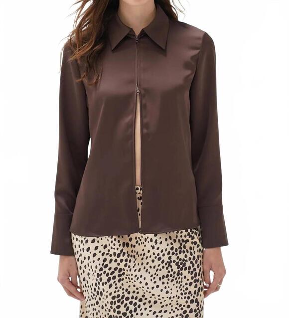 LNA Tops - NEW LNA jude collared blouse in cacao